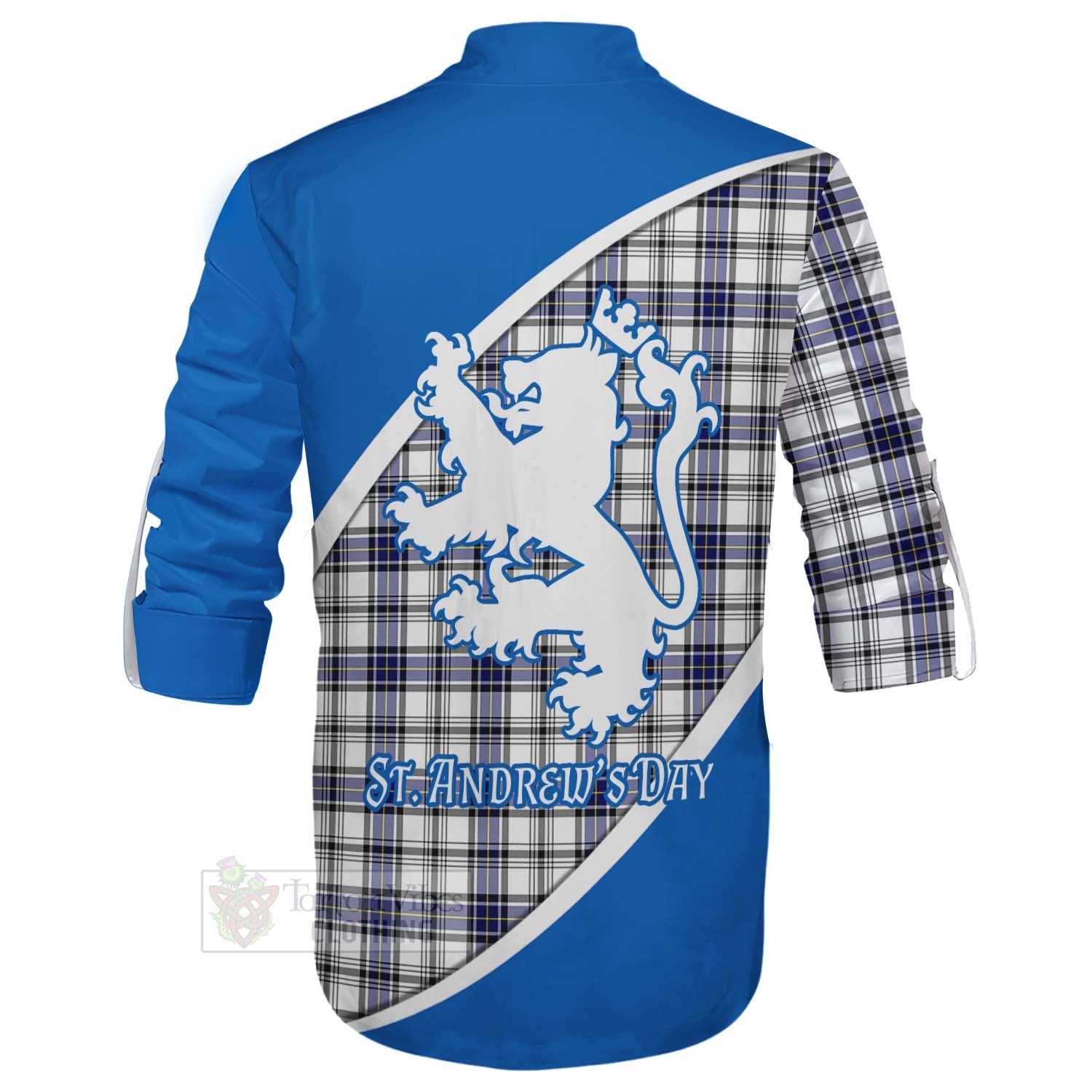 Tartan Vibes Clothing Hannay Family Crest Tartan Ghillie Kilt Shirt Celebrate Saint Andrew's Day in Style