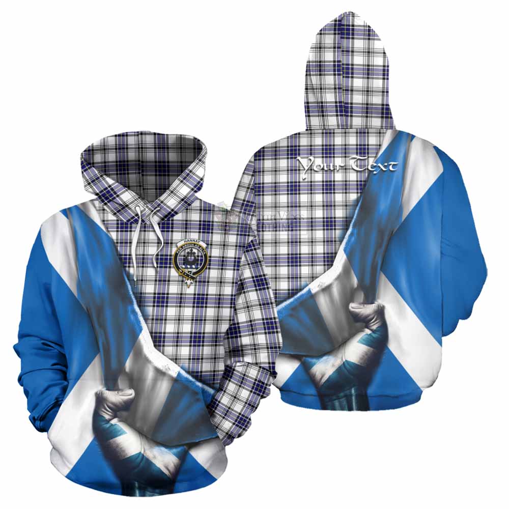 Tartan Vibes Clothing Hannay Tartan Hoodie with Family Crest Scotland Patriotic Style