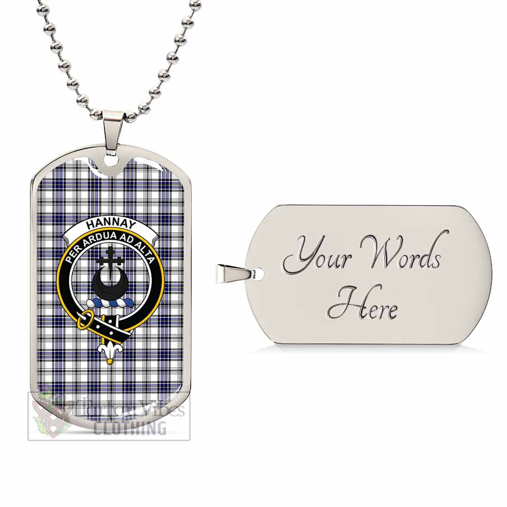 Tartan Vibes Clothing Hannay Tartan Dog Tag Necklace with Family Crest