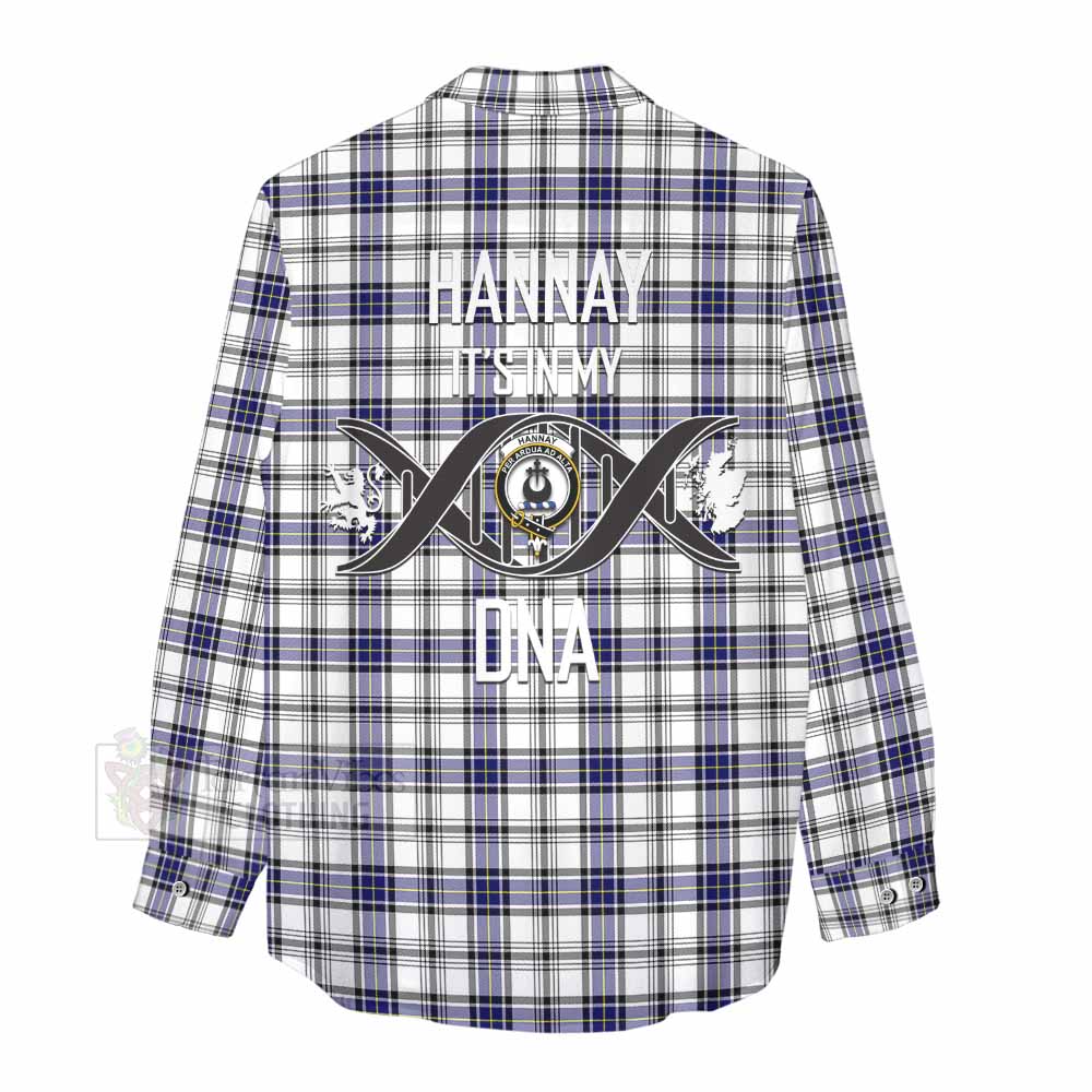 Tartan Vibes Clothing Hannay Tartan Women's Casual Shirt with Family Crest DNA In Me Style