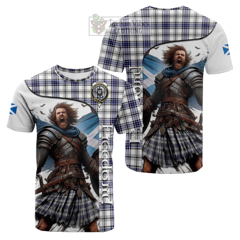 Tartan Vibes Clothing Hannay Crest Tartan Cotton T-shirt Inspired by the Freedom of Scottish Warrior