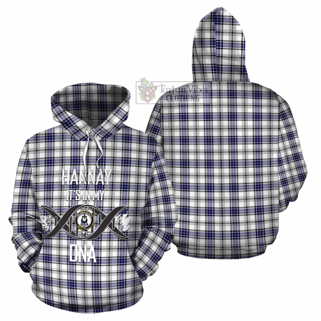 Tartan Vibes Clothing Hannay Tartan Cotton Hoodie with Family Crest DNA In Me Style