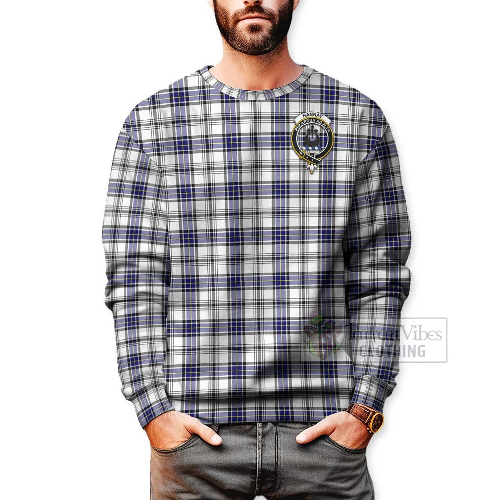 Tartan Vibes Clothing Hannay Tartan Sweatshirt with Family Crest and Bearded Skull Holding Bottles of Whiskey