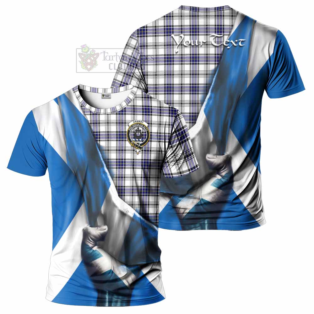 Tartan Vibes Clothing Hannay Tartan T-Shirt with Family Crest Scotland Patriotic Style