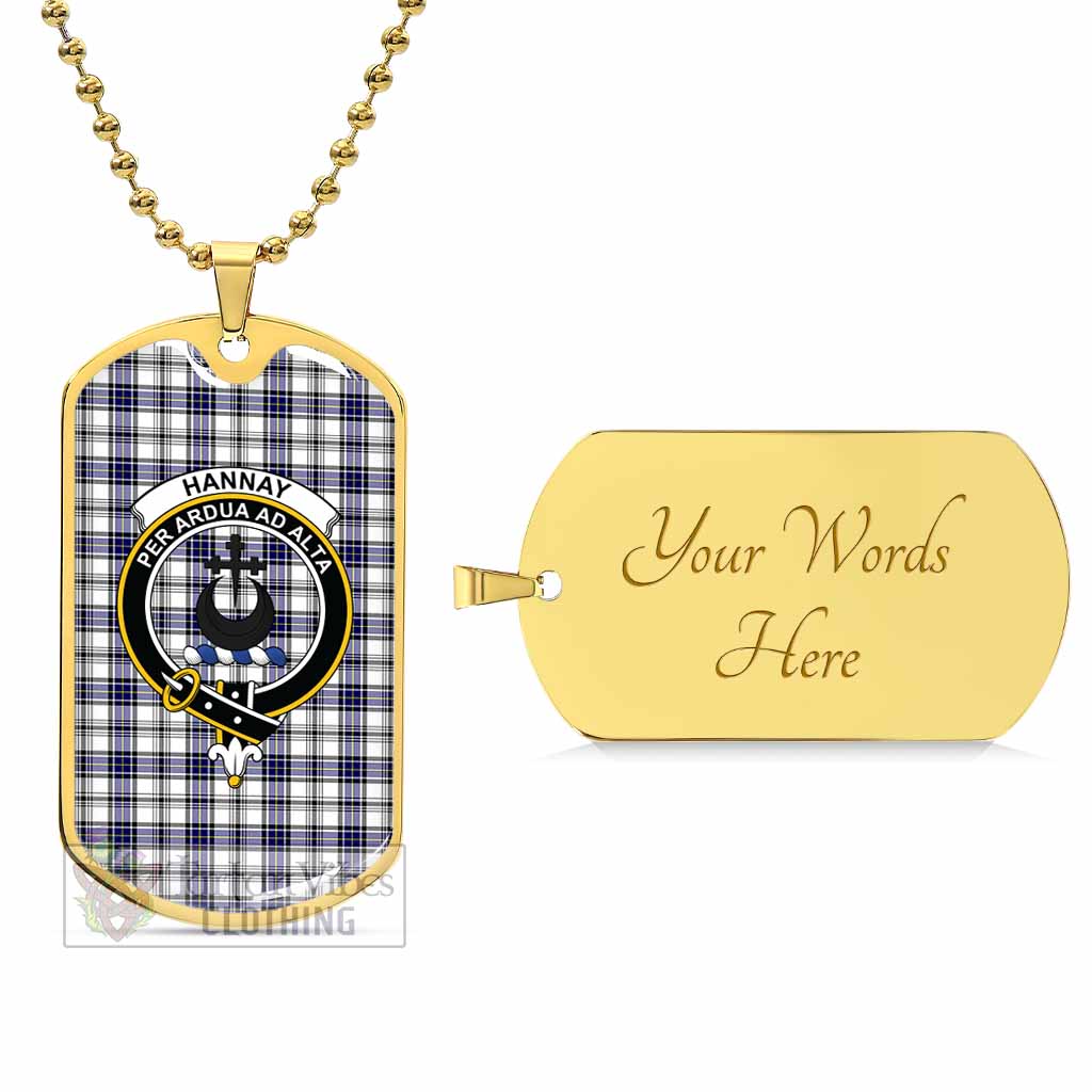 Tartan Vibes Clothing Hannay Tartan Dog Tag Necklace with Family Crest