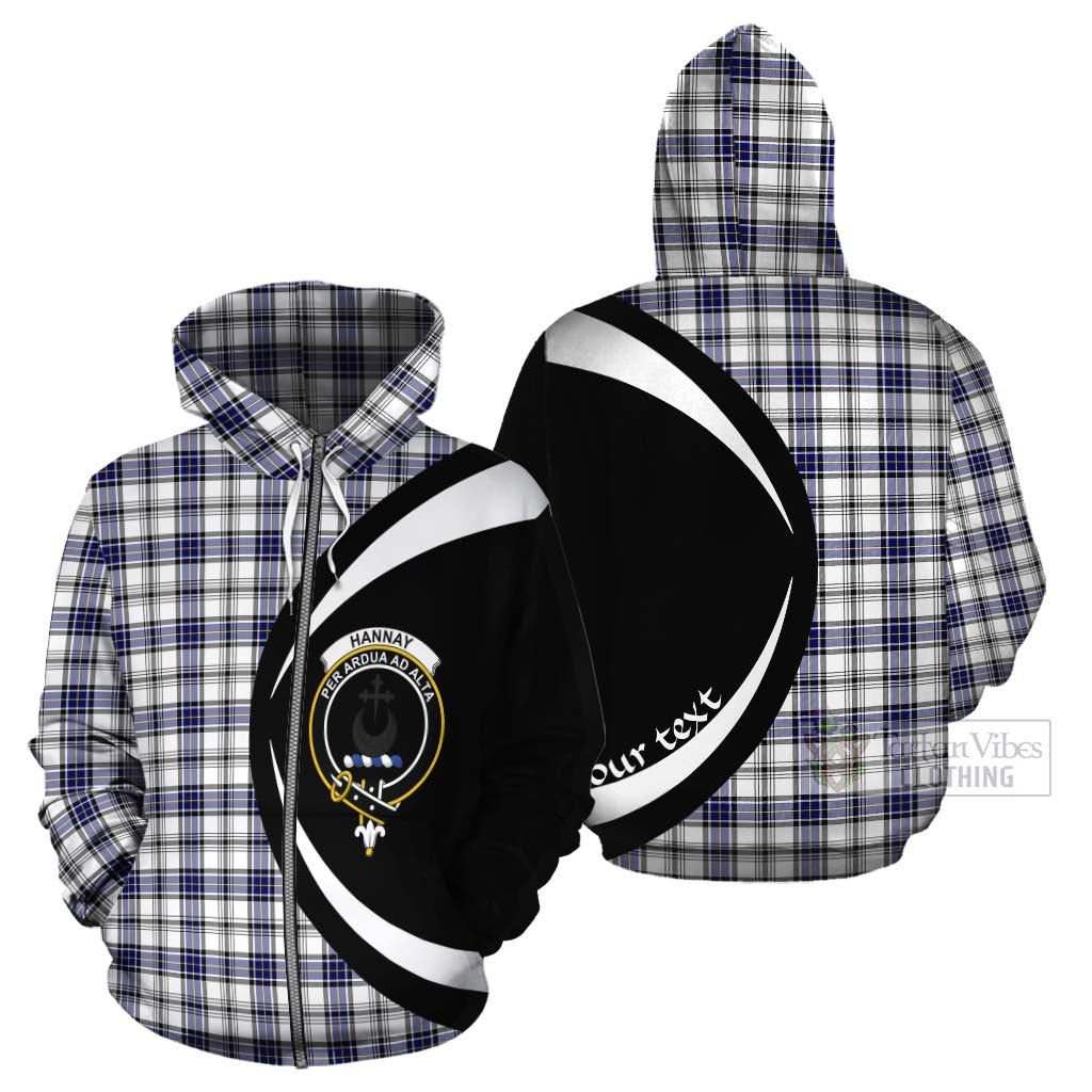 Tartan Vibes Clothing Hannay Tartan Cotton Hoodie with Family Crest Circle Style