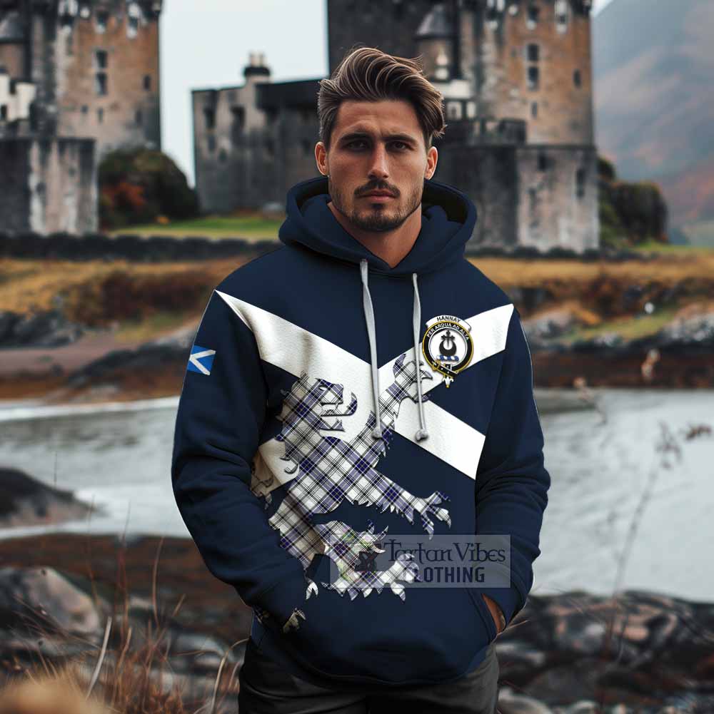 Tartan Vibes Clothing Hannay Tartan Lion Rampant Cotton Hoodie Proudly Display Your Heritage with Alba Gu Brath and Clan Name