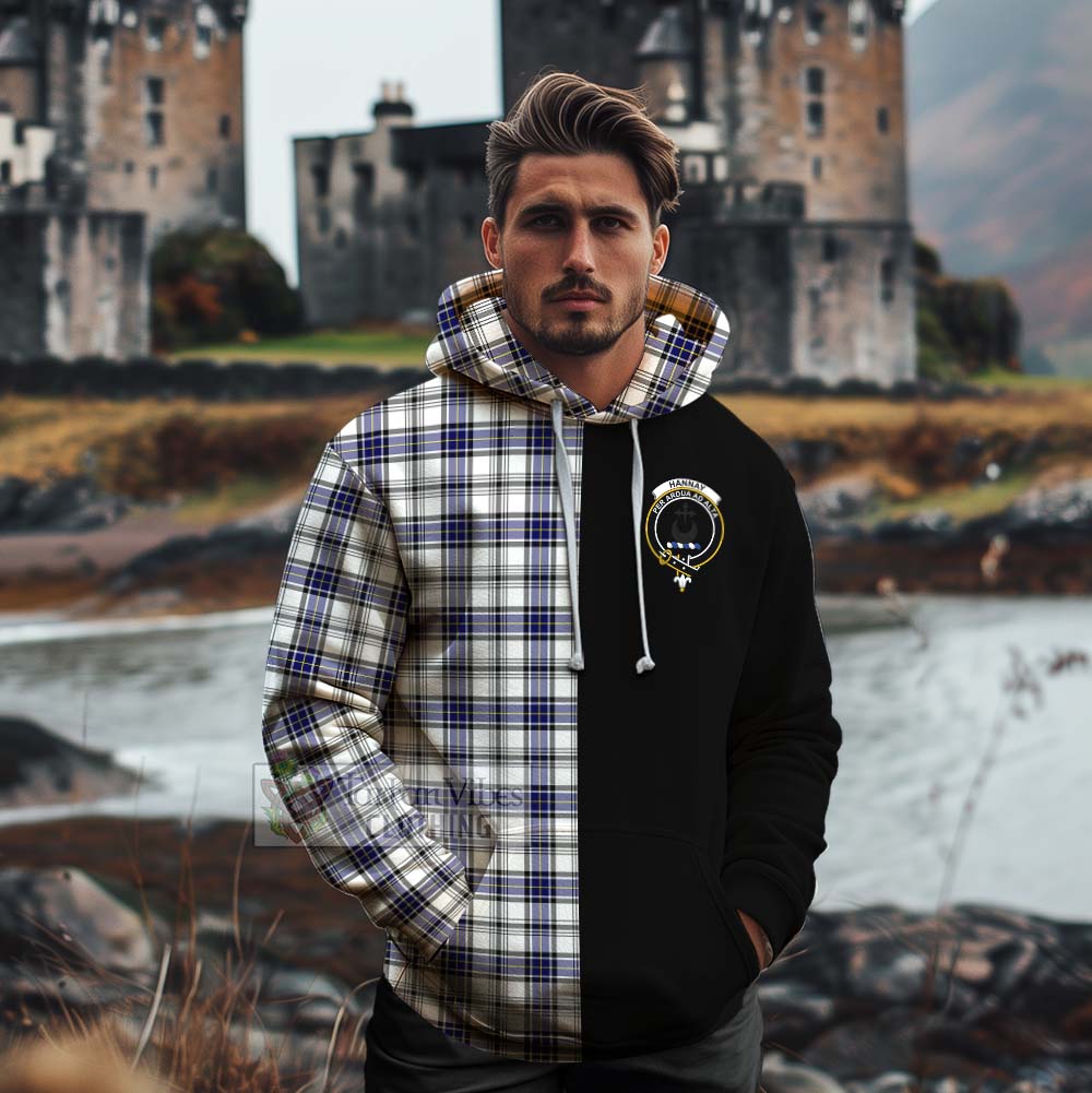 Tartan Vibes Clothing Hannay Tartan Cotton Hoodie with Family Crest and Half Of Me Style