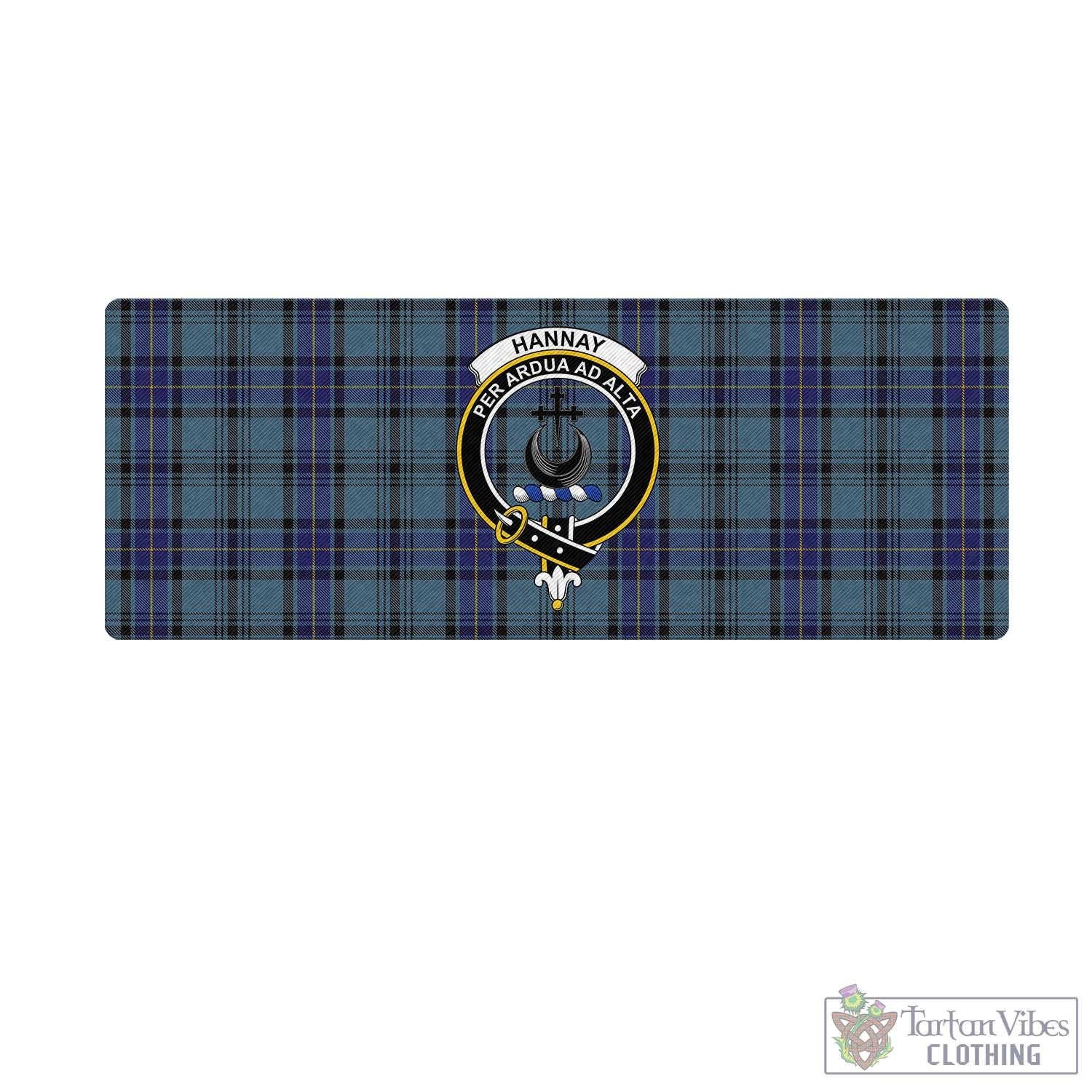 Tartan Vibes Clothing Hannay Blue Tartan Mouse Pad with Family Crest