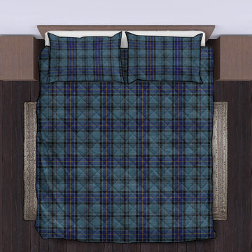 Hannay Blue Tartan Quilt Bed Set