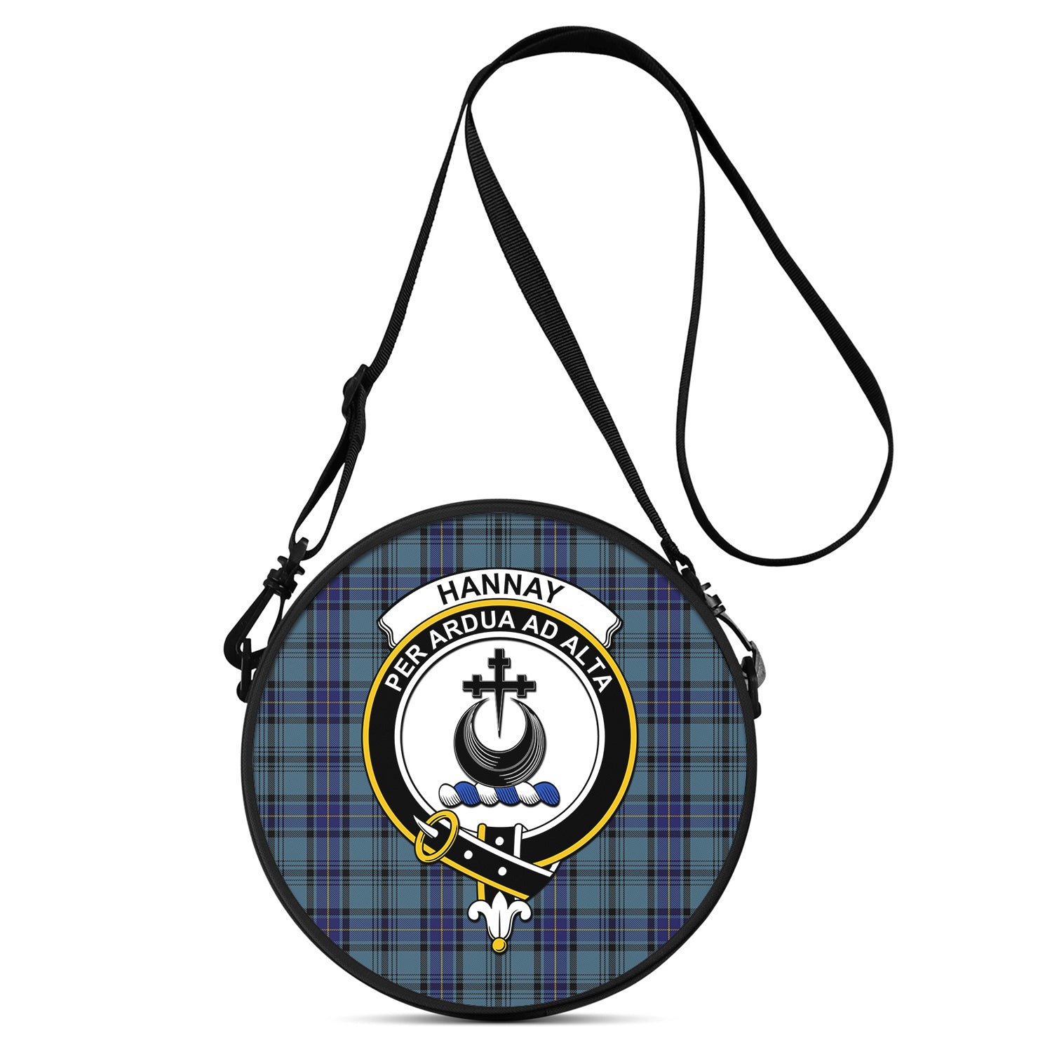 hannay-blue-tartan-round-satchel-bags-with-family-crest