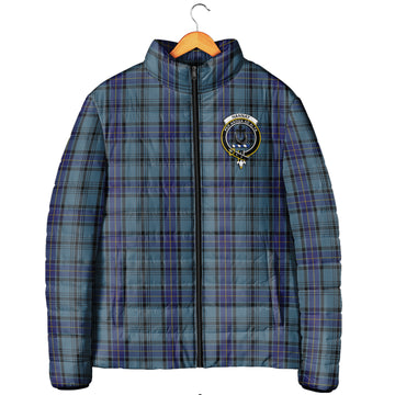 Hannay Blue Tartan Padded Jacket with Family Crest