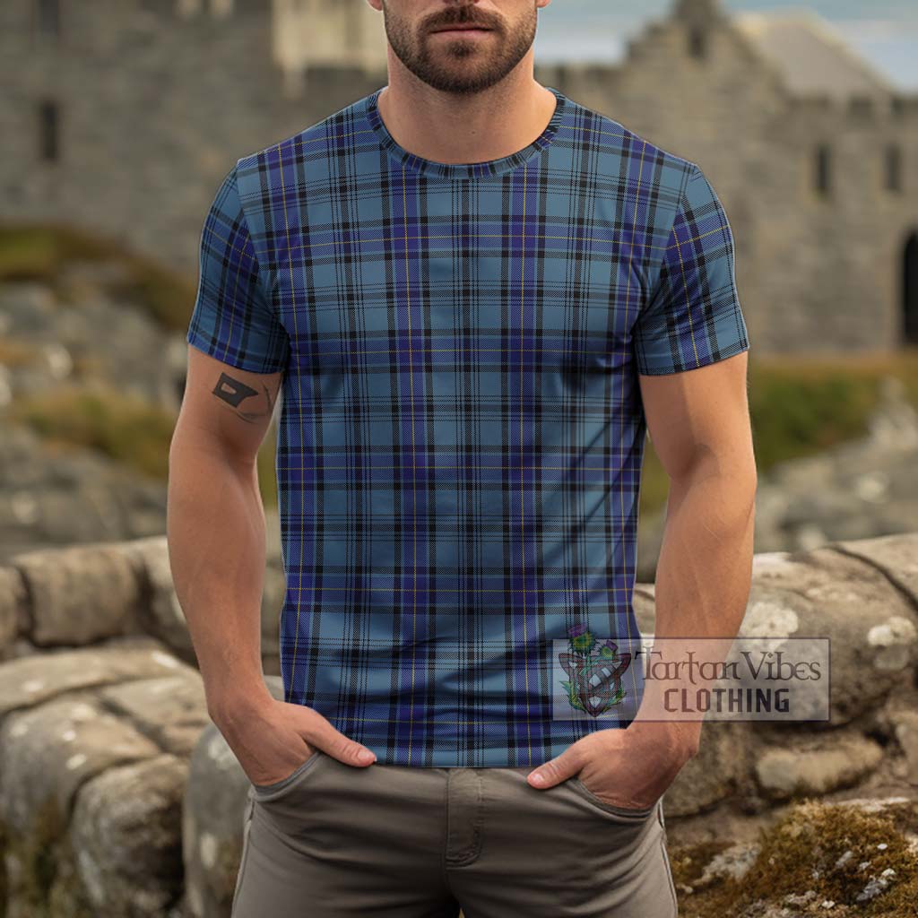 Hannay Blue Tartan Cotton T-Shirt Men's Shirt - Tartanvibesclothing Shop