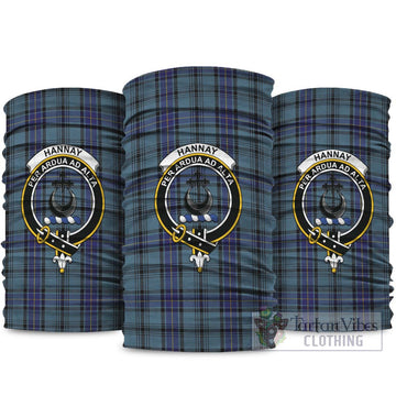 Hannay Blue Tartan Neck Gaiters, Tartan Bandanas, Tartan Head Band with Family Crest