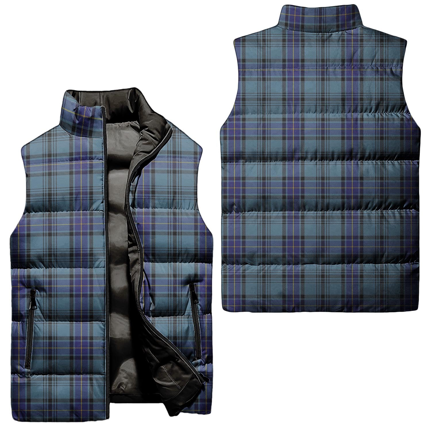 Hannay Blue Tartan Sleeveless Puffer Jacket Unisex - Tartanvibesclothing