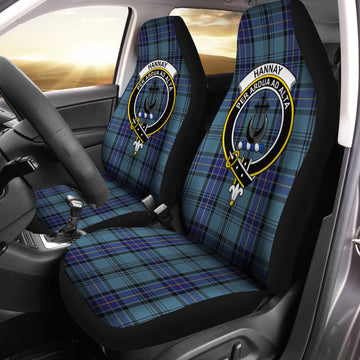 Hannay Blue Tartan Car Seat Cover with Family Crest