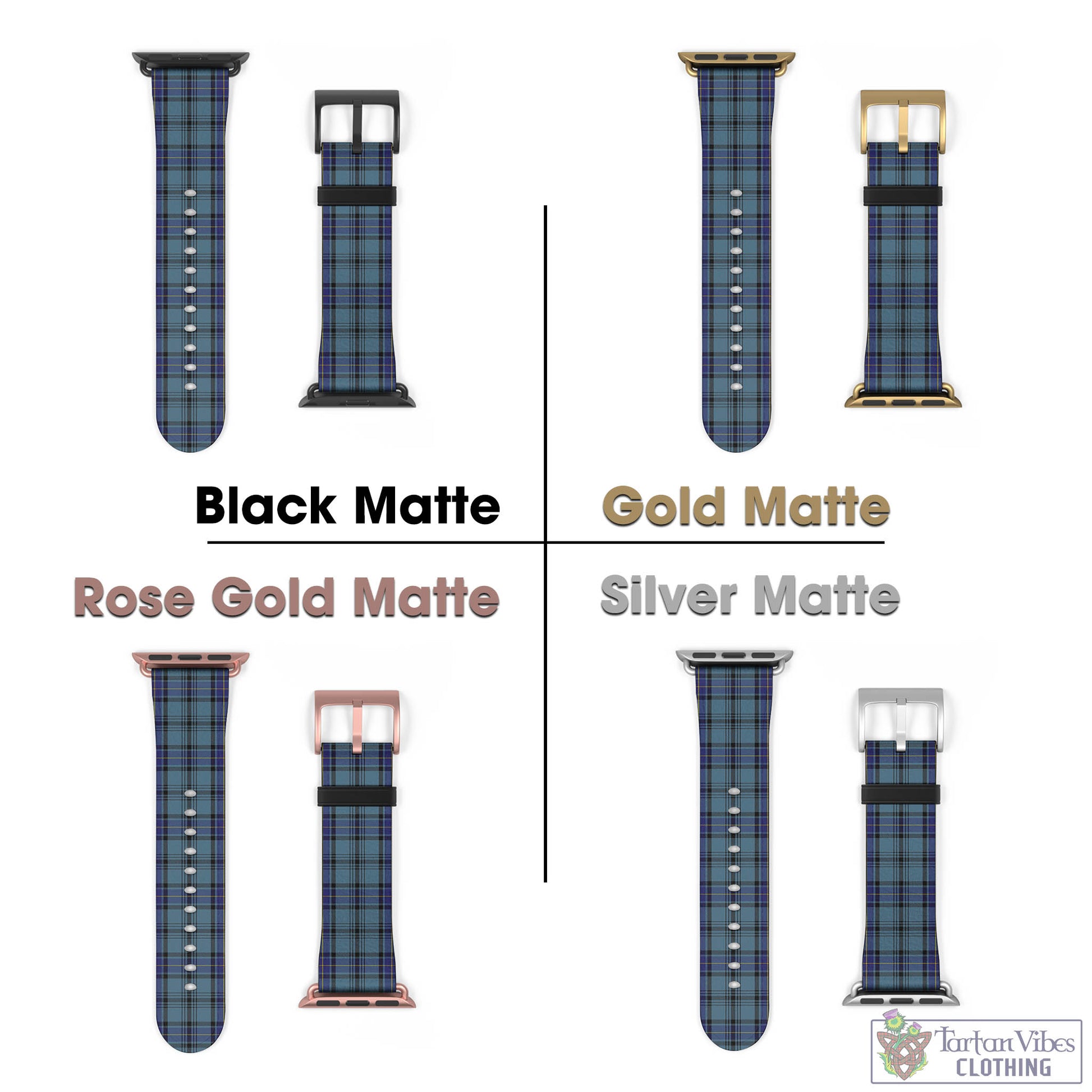 Tartan Vibes Clothing Hannay Blue Tartan Watch Band