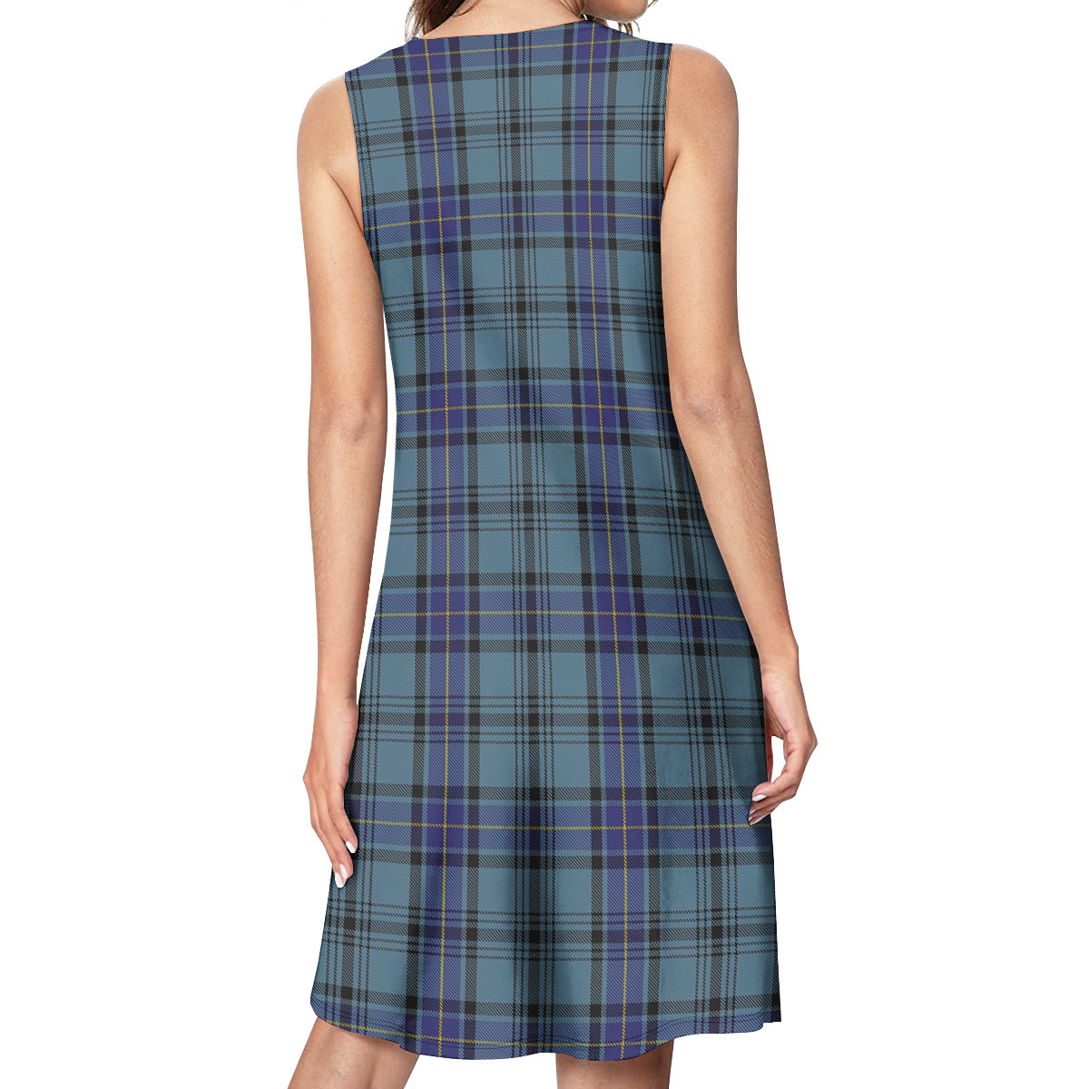 Hannay Blue Tartan Womens Casual Dresses - Tartanvibesclothing