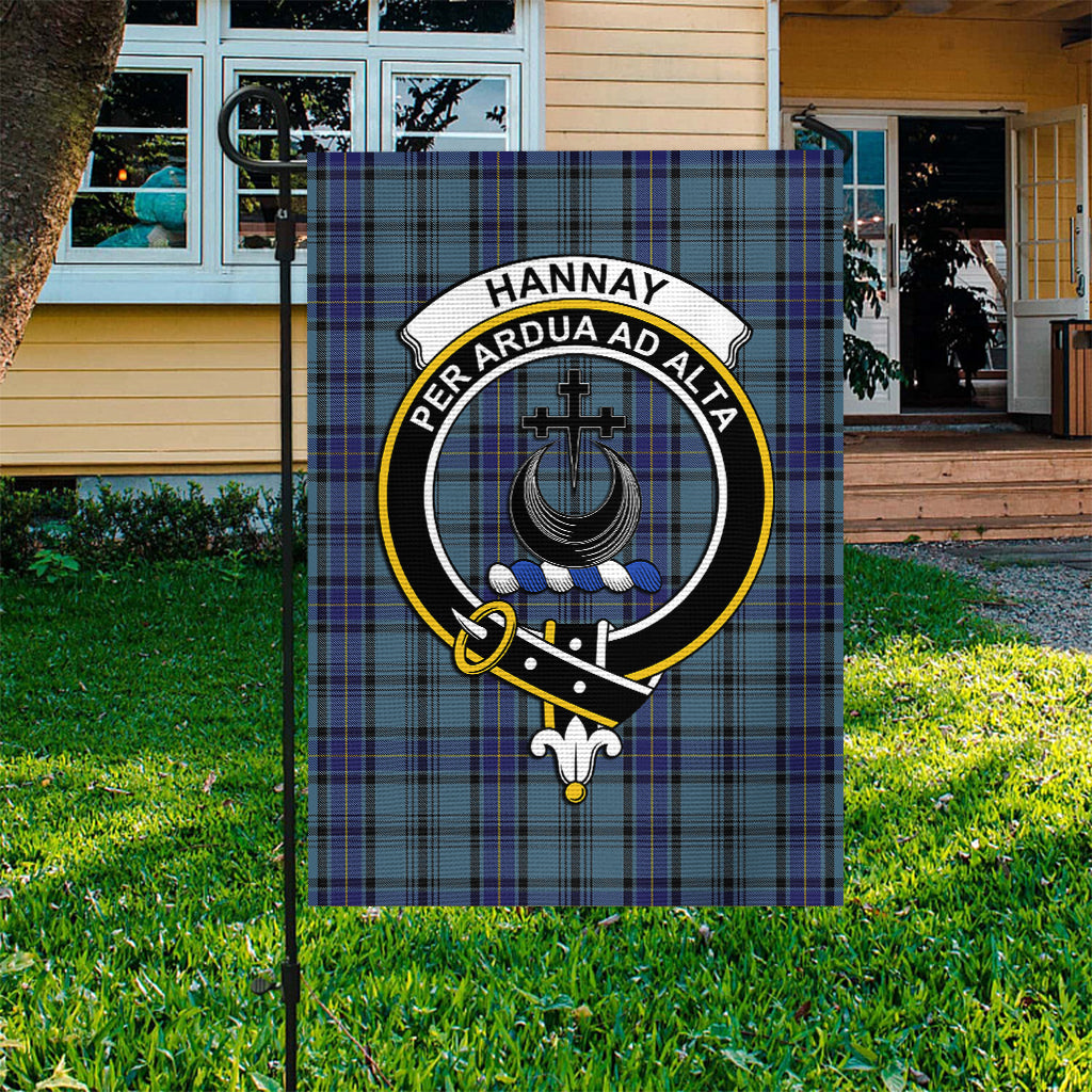 Hannay Blue Tartan Flag with Family Crest - Tartan Vibes Clothing