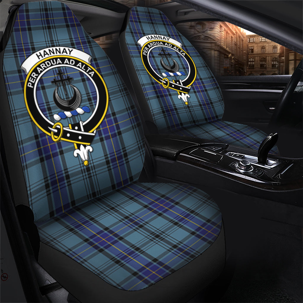 Hannay Blue Tartan Car Seat Cover with Family Crest - Tartanvibesclothing