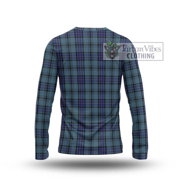 Hannay Blue Tartan Long Sleeve T-Shirt with Family Crest DNA In Me Style