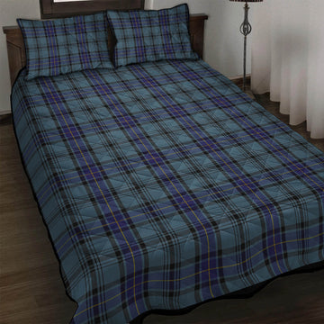 Hannay Blue Tartan Quilt Bed Set