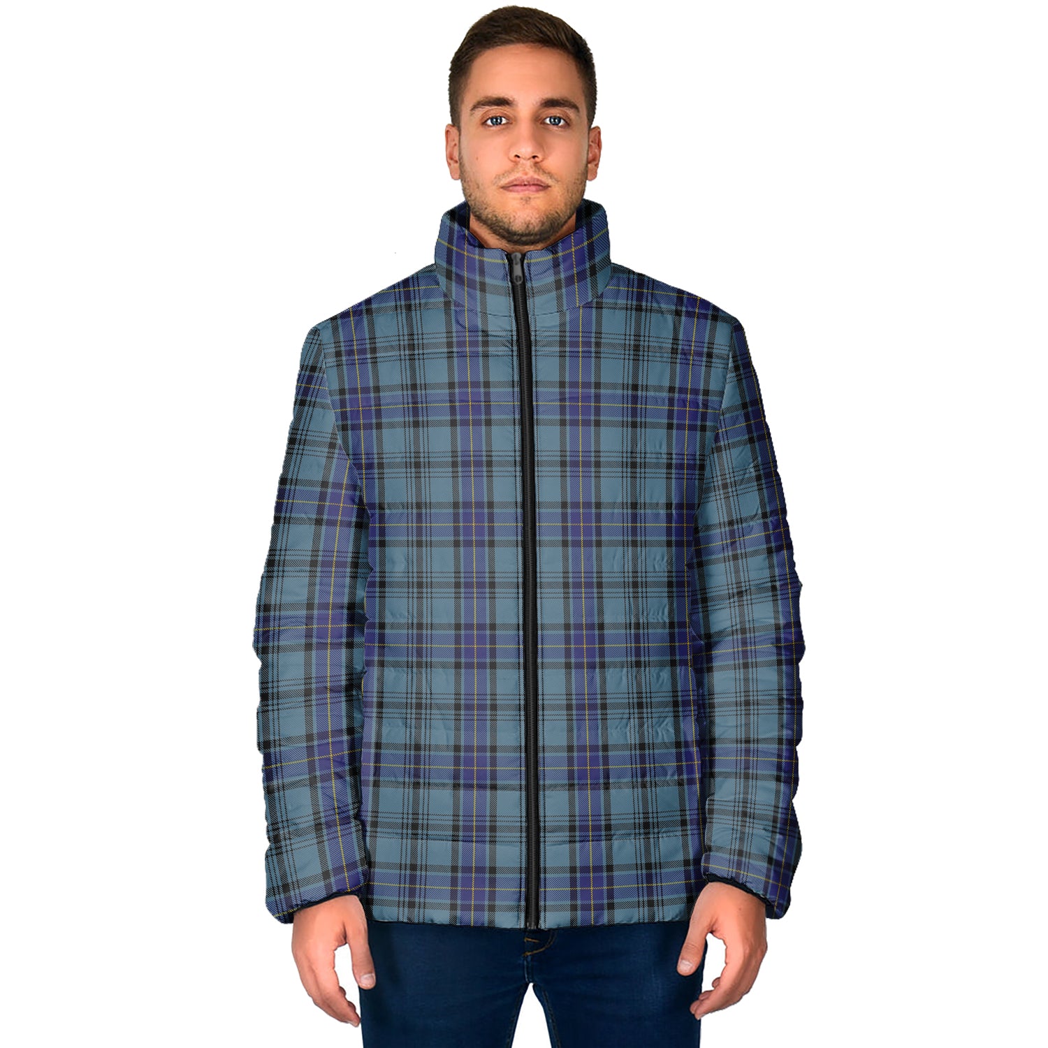 Hannay Blue Tartan Padded Jacket - Tartan Vibes Clothing