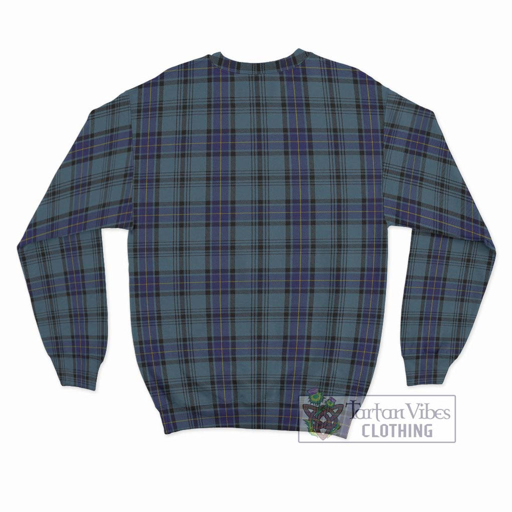 Hannay Blue Tartan Sweatshirt with Family Crest DNA In Me Style - Tartanvibesclothing Shop