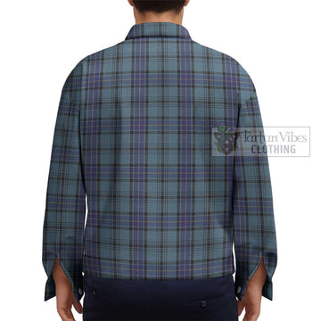 Hannay Blue Tartan Unisex Lapel Cotton Jacket