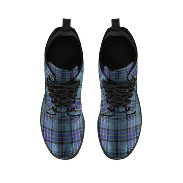 Hannay Blue Tartan Leather Boots