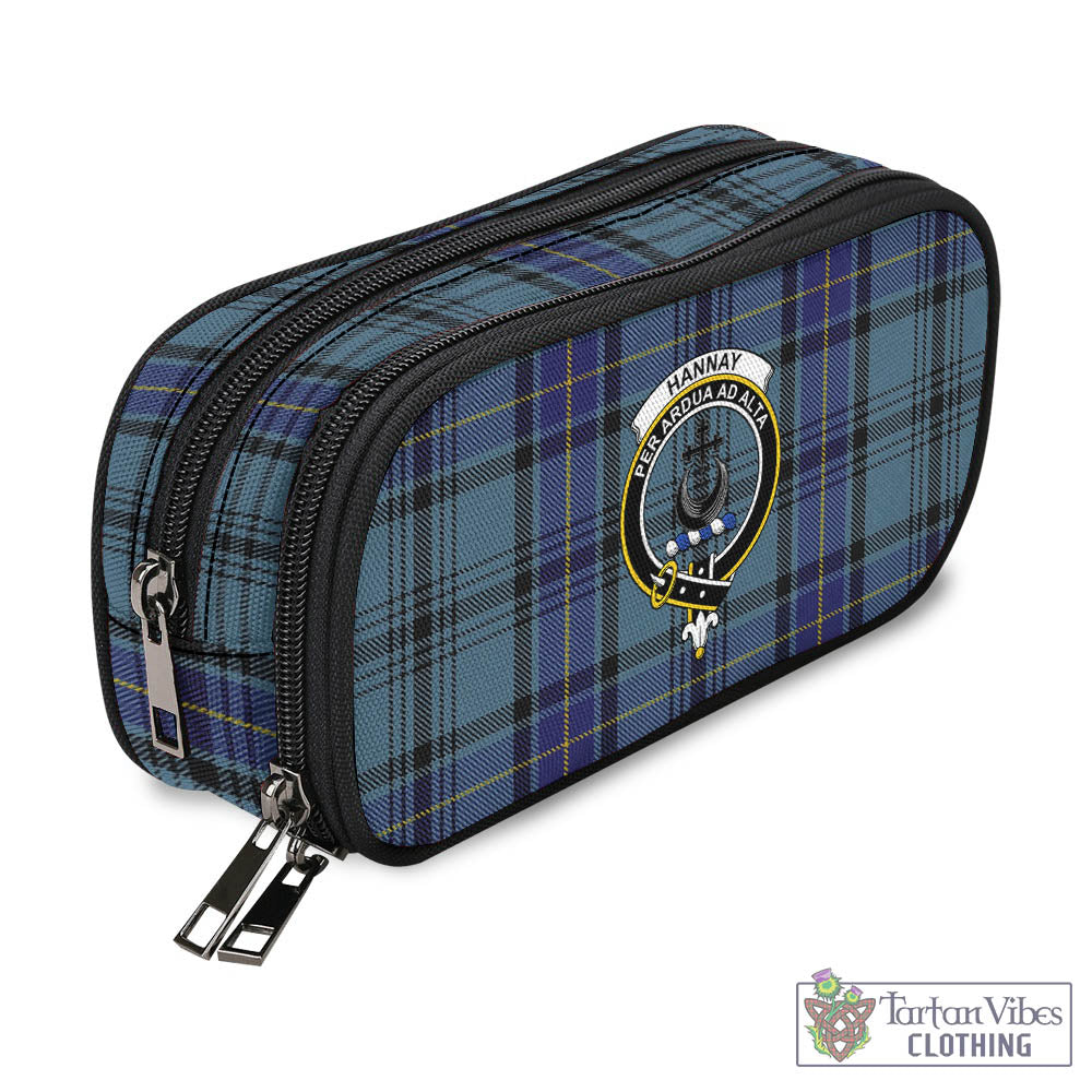 Tartan Vibes Clothing Hannay Blue Tartan Pen and Pencil Case with Family Crest