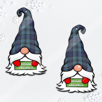 Hannay Blue Gnome Christmas Ornament with His Tartan Christmas Hat