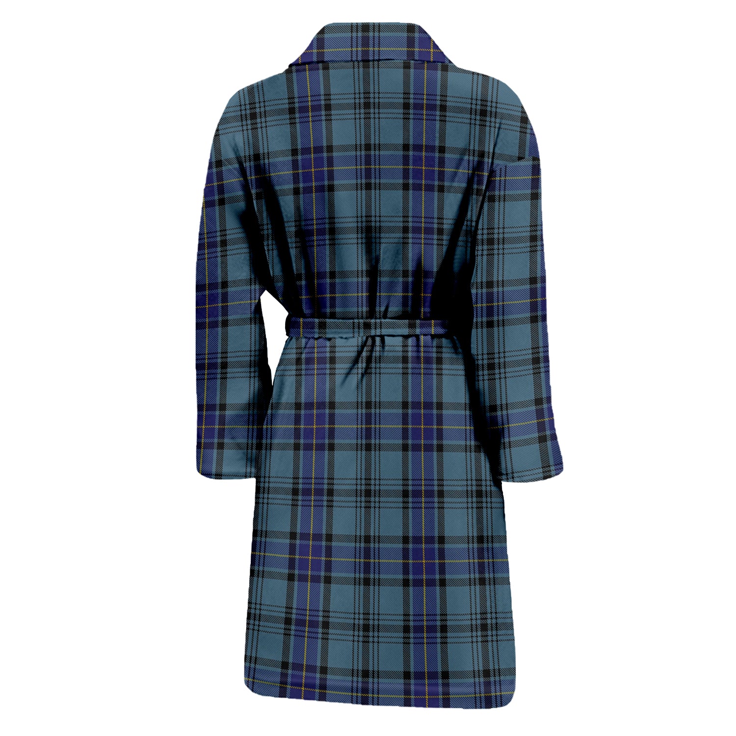 Hannay Blue Tartan Bathrobe with Family Crest - Tartan Vibes Clothing