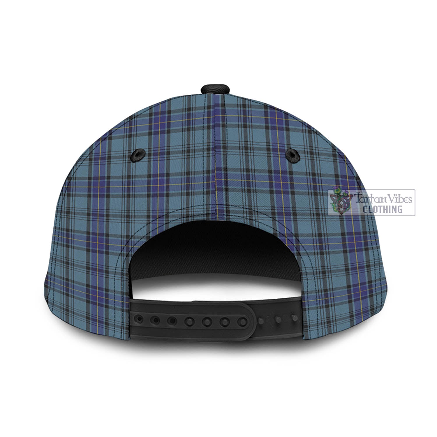 Tartan Vibes Clothing Hannay Blue Tartan Classic Cap with Family Crest In Me Style