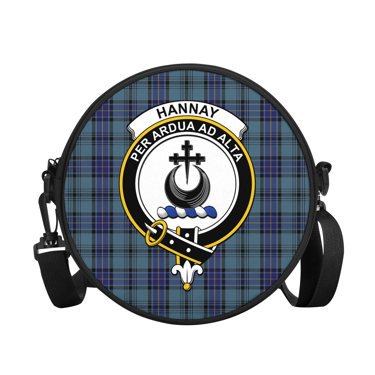 hannay-blue-tartan-round-satchel-bags-with-family-crest