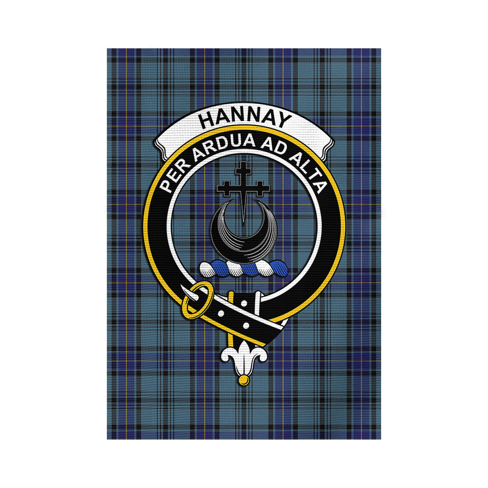 Hannay Blue Tartan Flag with Family Crest - Tartan Vibes Clothing