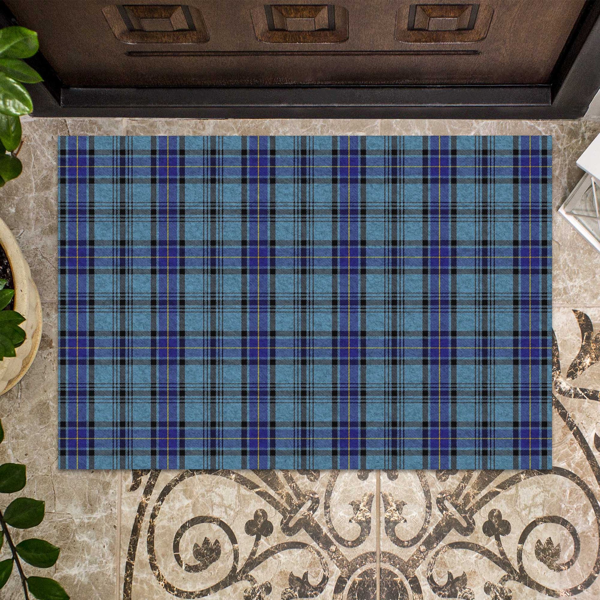 Hannay Blue Tartan Door Mat - Tartanvibesclothing