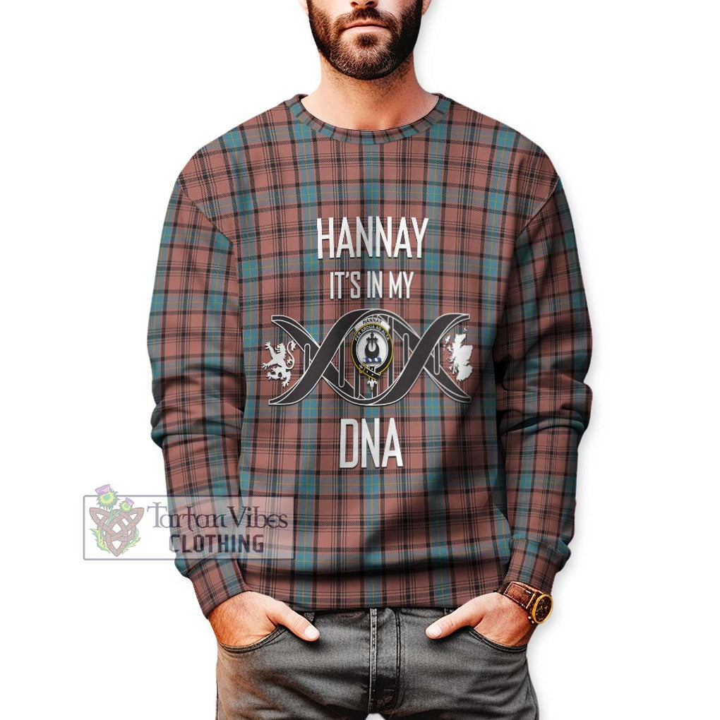 Hannay Dress Tartan Sweatshirt with Family Crest DNA In Me Style Unisex - Tartanvibesclothing Shop