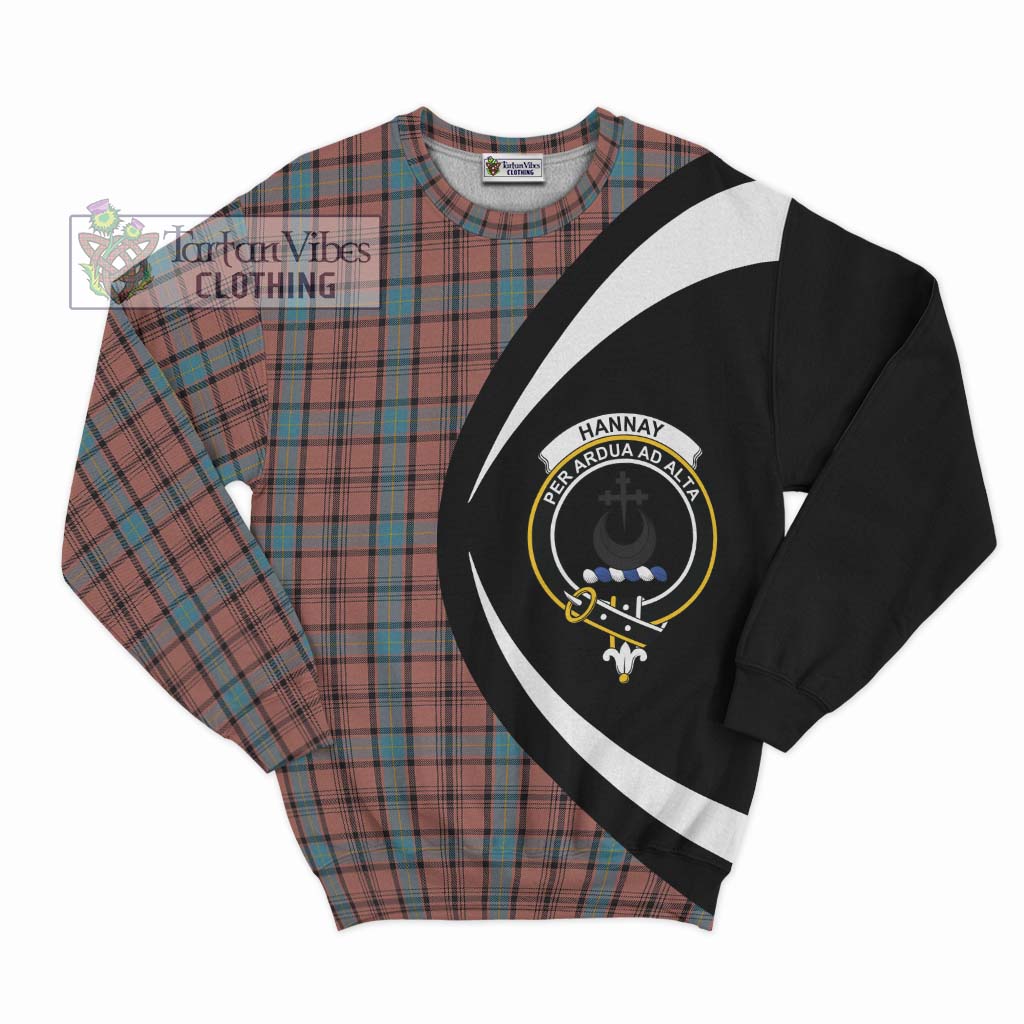 Hannay Dress Tartan Sweatshirt with Family Crest Circle Style Unisex - Tartan Vibes Clothing