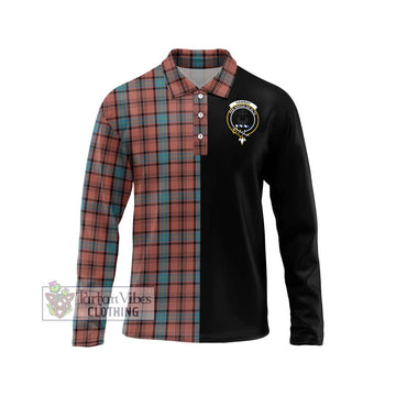 Hannay Dress Tartan Long Sleeve Polo Shirt with Family Crest and Half Of Me Style