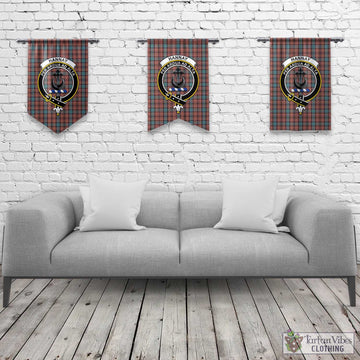 Hannay Dress Tartan Gonfalon, Tartan Banner with Family Crest