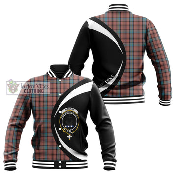 Hannay Dress Tartan Baseball Jacket with Family Crest Circle Style