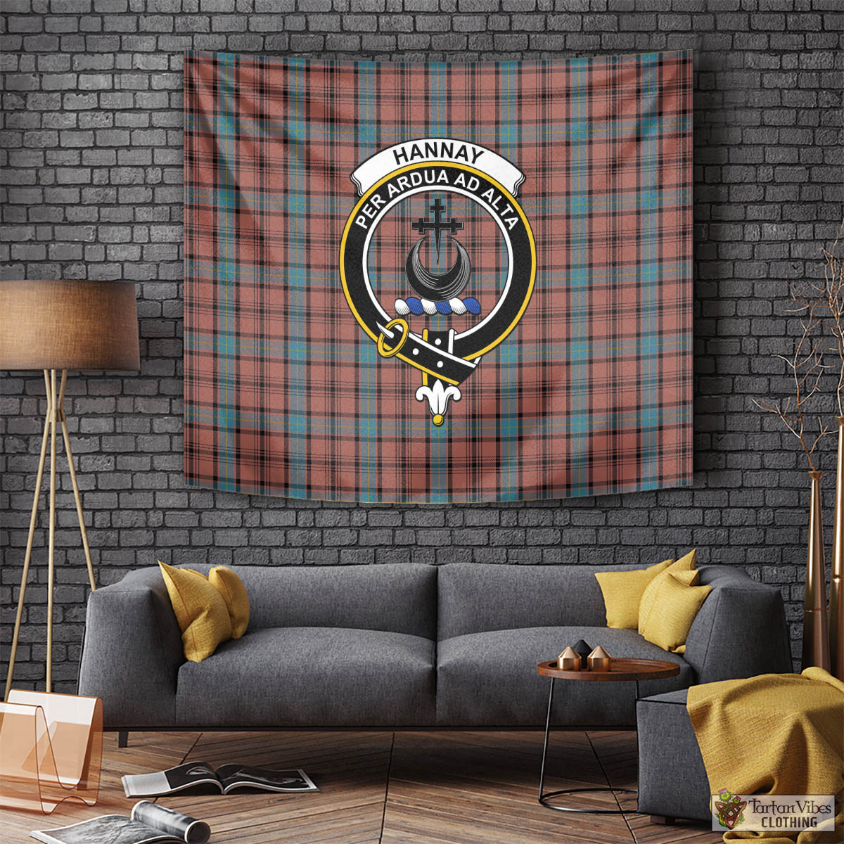 Tartan Vibes Clothing Hannay Dress Tartan Tapestry Wall Hanging and Home Decor for Room with Family Crest