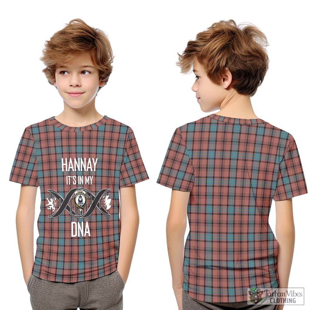 Hannay Dress Tartan Kid T-Shirt with Family Crest DNA In Me Style Youth XL Size14 - Tartanvibesclothing Shop