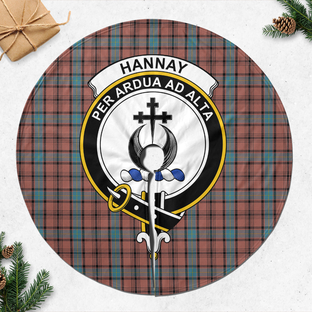 Hannay Dress Tartan Christmas Tree Skirt with Family Crest - Tartanvibesclothing