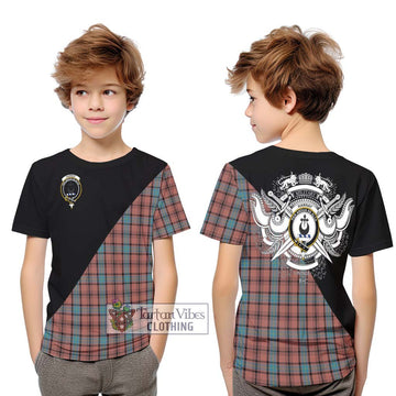 Hannay Dress Tartan Kid T-Shirt with Family Crest and Military Logo Style