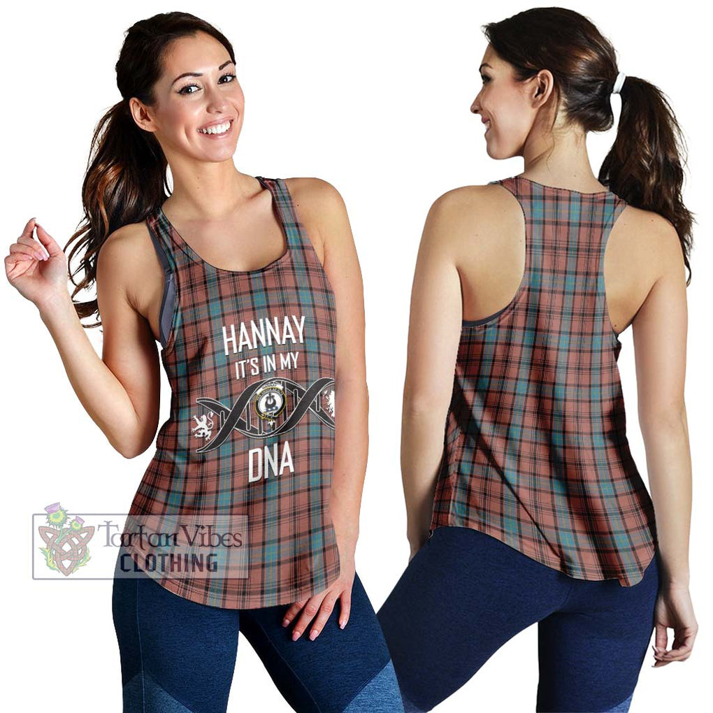 Hannay Dress Tartan Women's Racerback Tanks with Family Crest DNA In Me Style 4XL - Tartanvibesclothing Shop