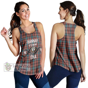 Hannay Dress Tartan Women's Racerback Tanks with Family Crest DNA In Me Style