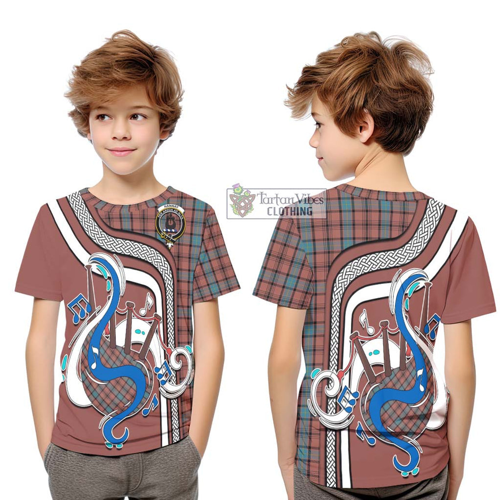 Tartan Vibes Clothing Hannay Dress Tartan Kid T-Shirt with Epic Bagpipe Style