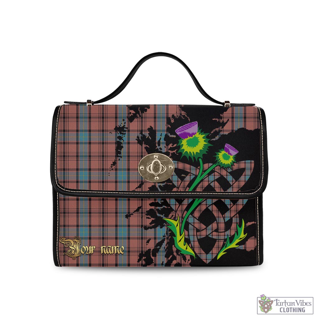 Tartan Vibes Clothing Hannay Dress Tartan Waterproof Canvas Bag with Scotland Map and Thistle Celtic Accents